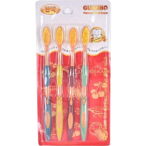 4Pcs Soft Bamboo Charcoal Nano Brush Home Oral Care Double Ultra Soft Toothbrushes Dental Health