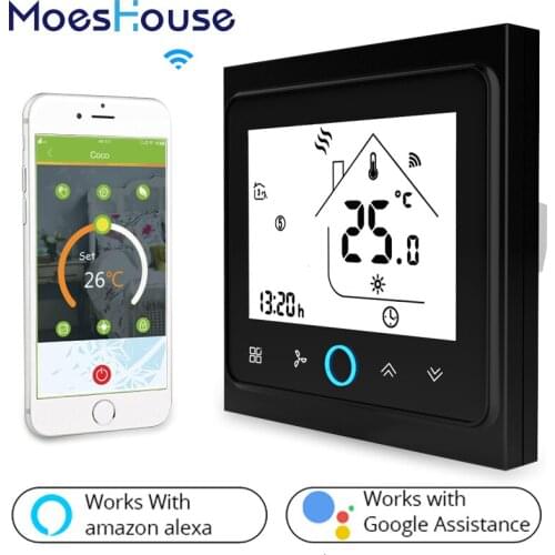 4 WiFi Smart Centrale Airconditioning Thermostaat Temperatuur Controller 3 Speed Fan Coil Unit Werken met Alexa Google Thuis