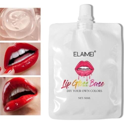 50ML Lip Gloss Base Moist Moisturizing Matte Lip Glaze DIY Handmade Material With Glitter Lips Makeup Liquid Lipstick