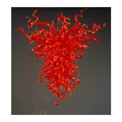 Free Shipping Modern Art Glass Chihuly Style Blown Glass CHandelier Lighting in Red