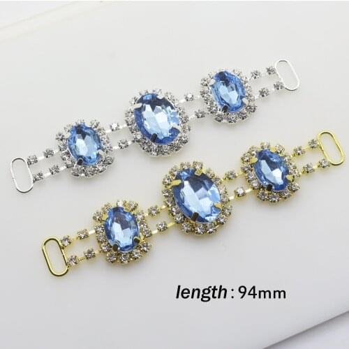 Shiny 94MM 2Pcs/Set Crystal Chain Bikini Connector, Clothing Sewing Decoration Crafts