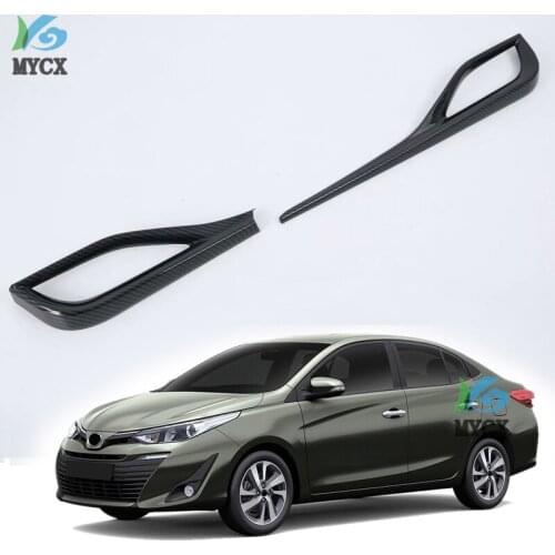 For TOYOTA VIOS / YARIS 2019 2PCS ABS Chrome Car Front Side Air Conditioner Vent Outlet Cover Trim Moldings Car Styling