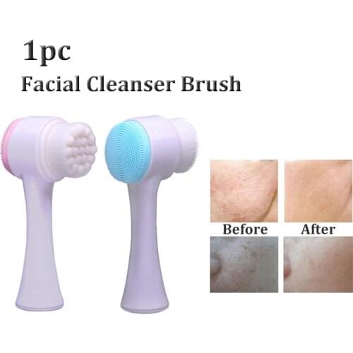 1p Double Sided Silicone Facial Cleanser Brush Manual Blackhead Removal Brush Facial Cleansing Massage Wash Product Dropshipping