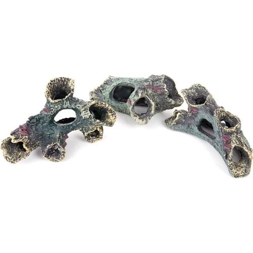 Ecological Resin Mountain Fish Play Tree House Aquarium Decoration Hole Cave Decor For Fish Tank Ornament Decoration Landscaping