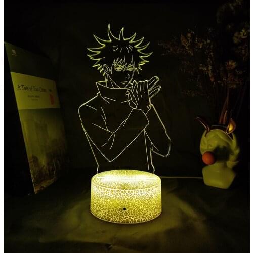 Fushiguro Megumi 3D Anime Figure Light Kawaii Room Decor Bedroom Night Lamp Manga Jujutsu Kaisen Fans Cool Gift Friends Child