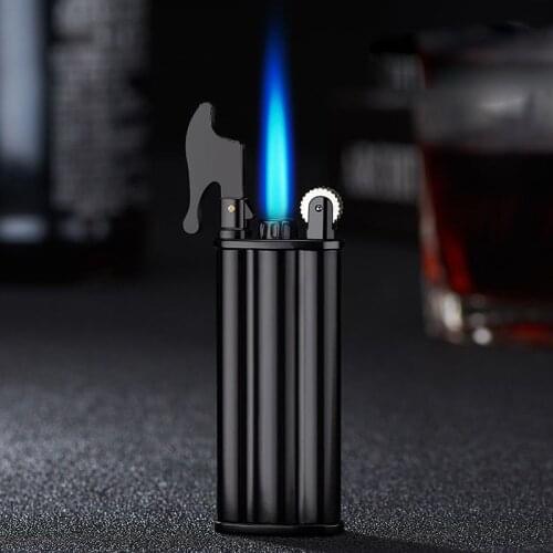 Gas Grinding Wheel Lighter Smoking Accessories Blue Flame Metal Butane Torch Lighter Cigarettes Lighter Gadgets For Men 2021 New