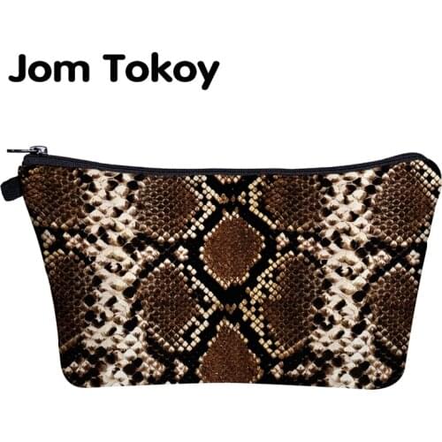 Jom Tokoy Cosmetic Bag Printing Serpentine makeup pouch bag Organizer Women Beauty Bag