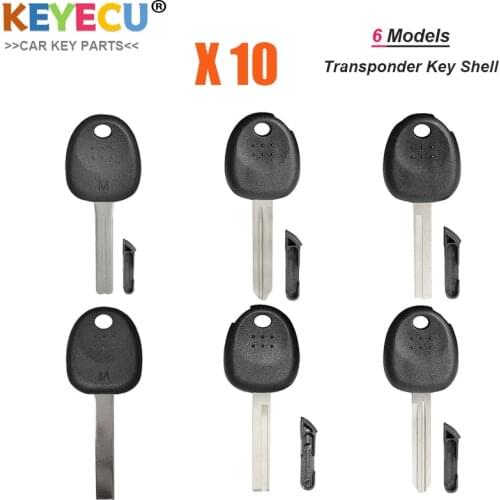 KEYECU 10 Pieces, Transponder Key Shell Case for Hyundai Accent Sonata Elantra Accent NF Coupe Getz Lavita Tiburon Tucson Verna