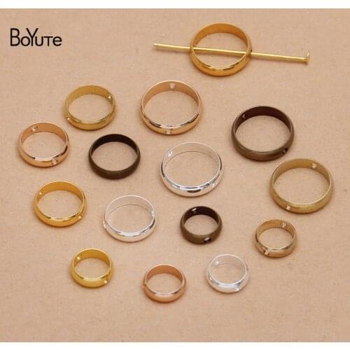 BoYuTe (100 Pieces/Lot) 8-10-12MM Metal Brass Tube Ring Connector Diy Handmade Jewelry Accessories