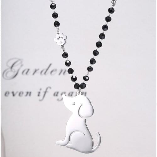 Cute Dog Long Necklace For Women Stainless Steel Animal Cat Claw Charm Pendant Necklace Trendy Jewelry For Best friends Gift New