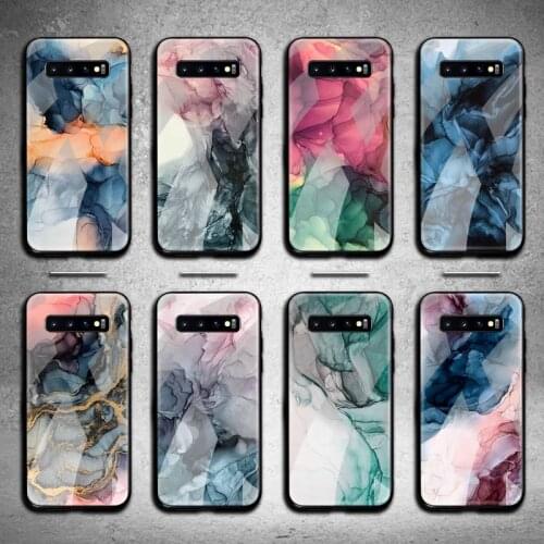 HOTCASHOP Fashion Painted Protective Phone Case Tempered Glass For Samsung S20 Plus S7 S8 S9 S10 Plus Note 8 9 10 Plus