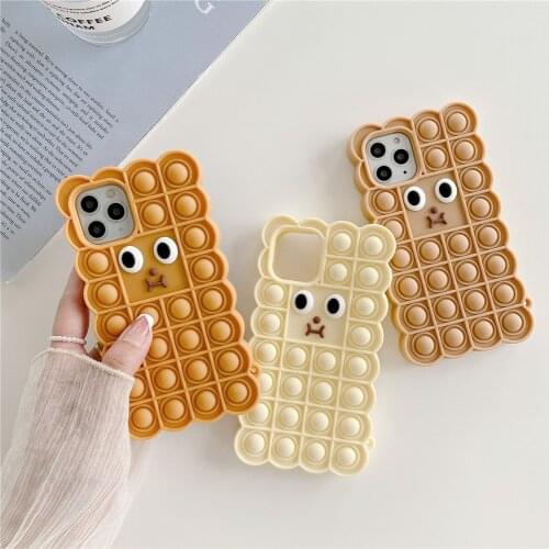 Soft silicon cover 3D cookies relieve Stress for iPhone 11 12 pro max case 11 pro Xr X Xs max 7 8 plus se 2020 Kawaii phone case