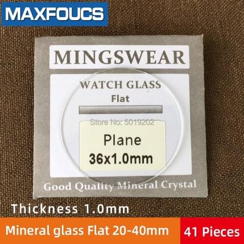 Table glass mineral glass Flat thickness 1.0 mm diameter 20 mm ~ 40mm Crystal Transparent 41 pieces in total