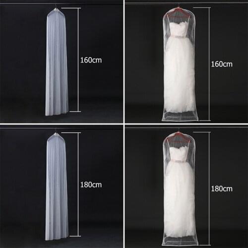 Extra Large Dress Protector Case Tulle/Voile Wedding Bridal Dress Dust Cover With Zipper For Home Wardrobe Gown Storage Bag
