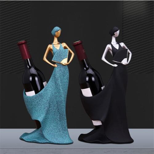 Resin Eastern Beauty Sculpture Resin Wine Rack Best Wine Bottle Holder Wine Stand Home Bar Restaurant Decor Storage Organizer