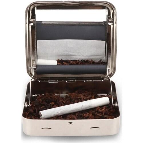 Portable Mini Metal Cigarette Case Manual Rolling Machines Tobacco Storage Adjustable Cigarette Maker Smoking Tool Gadgets