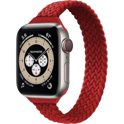 Slim Braided Solo Loop For Apple watch band 44mm 40mm 42mm 38mm 42 mm FABRIC Elastic bracelet iWatch series 4 3 5 se 6 strap