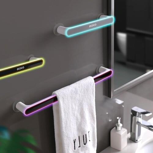Self-adhesive Towel Holder Rack Wall Mounted Towel Hanger Bathroom Towel Bar Shelf Roll Holder Hanging Hook Bathroom Organizer