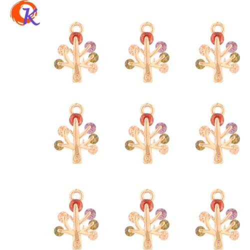 Cordial Design 50Pcs 10*13MM Jewelry Accessories/Earrings Connectors/Tree Shape/CZ Charms/Hand Made/Earring Findings/DIY Making