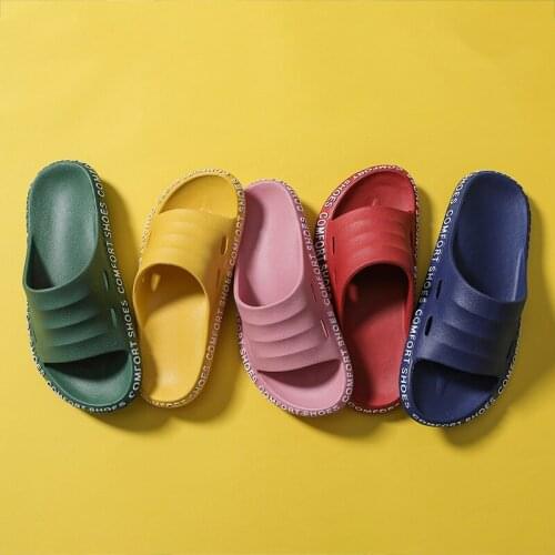 Couple Fashion Slippers Male Casual Slides Non-slip Soft Bathroom Shoes Breathable Beach Flip Flops Sandals Zapatos Hombre