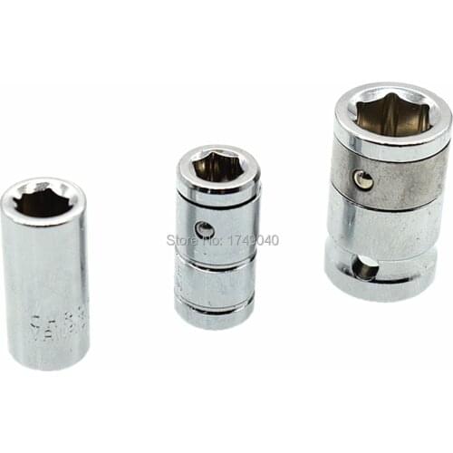 Impact Socket Wrench Adaptor 1/4" 3/8" Square Drive to 1/4" 10mm Hex Shank Quick Release Screwdriver Bit Holder Drive Conversion