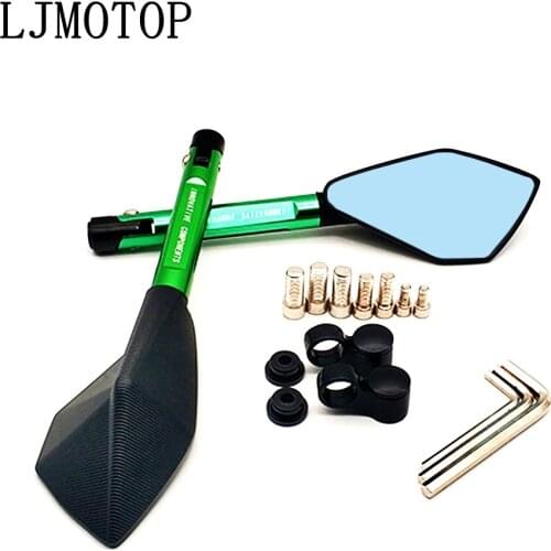 Motorcycle Mirrors Moto Side Rearview Mirrors CNC Aluminum For Kawasaki VERSYS 650 ZG1000 ZRX1100 ZRX1200 ZX11 ZX1100 ZX7R ZX9