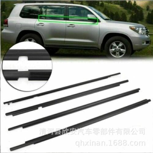 4pcs Car Weatherstrip Window Moulding Trim Seal Belt For Toyota Prado 2003-2009 and 2010-2020 year