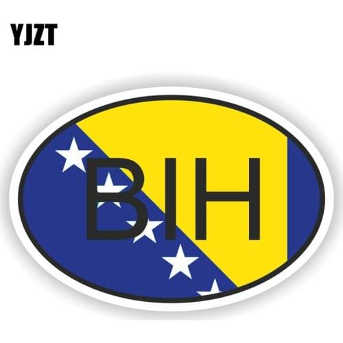 YJZT 10.2CM*6.8CM Car Sticker BIH BOSNIA COUNTRY CODE Decal Reflective PVC 6-0190