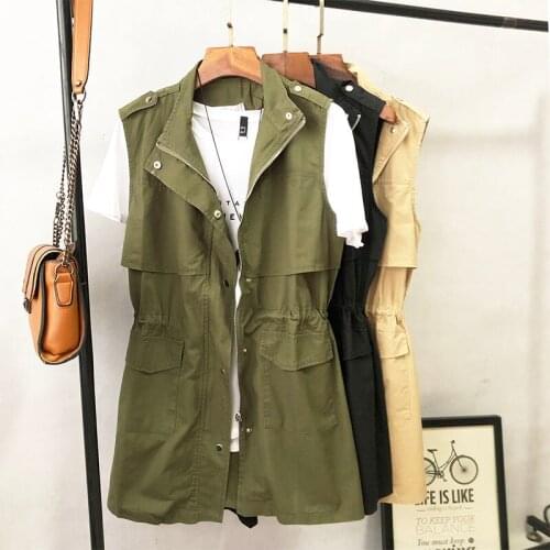 New Fashion Women Jacket Casual Slim Female Tops Black White Army Green Pink Spring Autumn High Quality Lady Vest Waistcoat