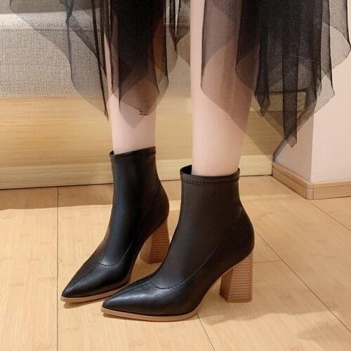 Women Boots Corduroy Butterfly-knot Boots Sexy High Heels Party Shoes Winter plus velvet Keep Warm Female Boots zapatos de mujer