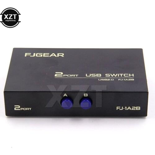 1PCS Wireless 2 Ports USB 2.0 Sharing Switch Switcher USB HUB Adapter Box For PC Scanner Printer high quality