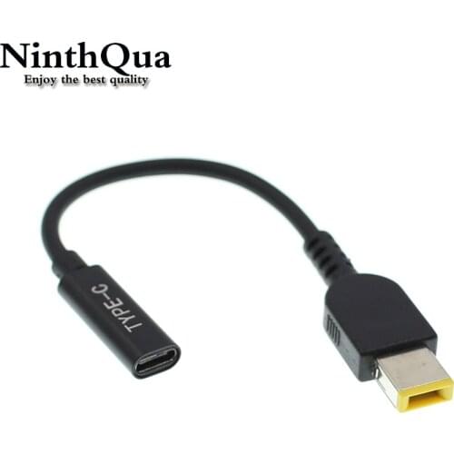 1PCS DC USB Type C Female to Square DC Male Adapter Connector For Lenovo Thinkpad Dell Hp Asus Laptop Adapter 20V Square Plug