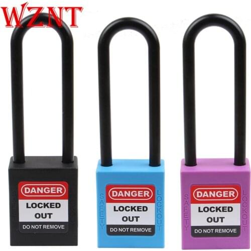 10pcs free shipping 76mm long shackle Nylon Safety Lockout Padlock