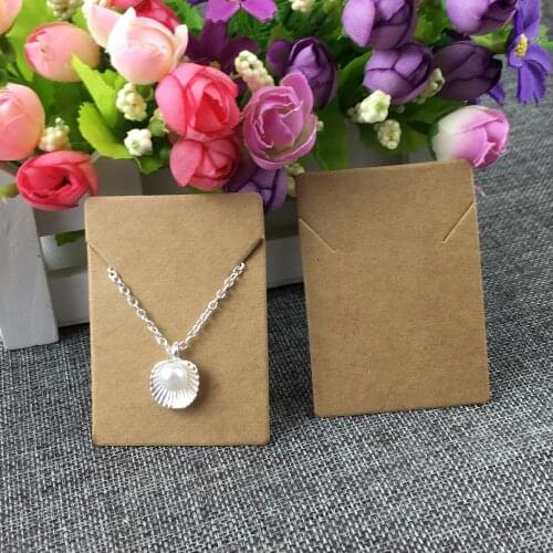 100pcs/lot 5x7cm Kraft Paper Necklace/Pendant Cards Jewelry Packing Cards for jewelry accessory Display Card