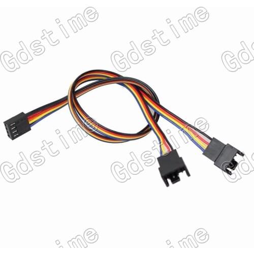 Gdstime 2pcs 4pin Female to dual 4P male cable wire 30cm for CPU PC Case Fan Y-Splitter Adapter Cable