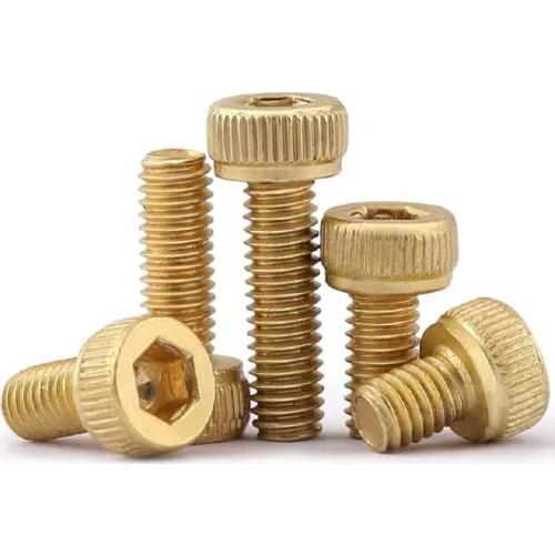 50pcs M2 M2.5 M3 GB70.1 pure brass DIN912 hex socket cap head screw