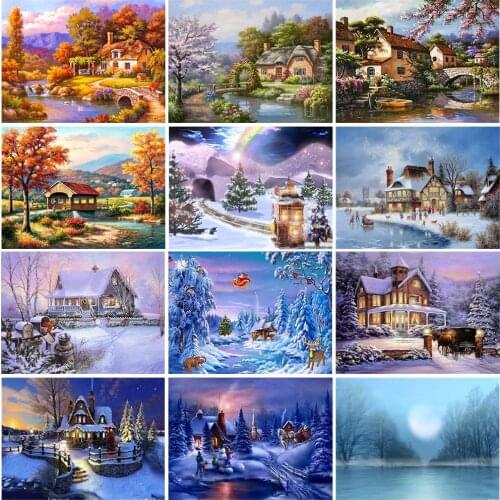 5D Div Crystal Diamond Embroidery New Full Square Diamond Painting Landscape 3D Mosaic Diamond Home Decoration Diamond Art Lx001