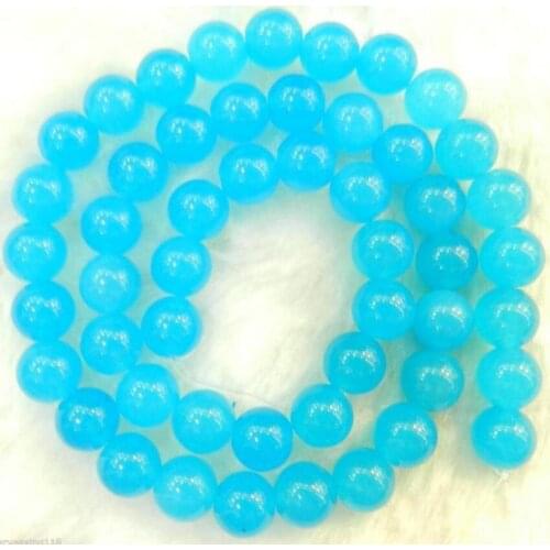 Free Shipping Natural AAA 8mm South African Blue Topaz Gems Round Loose Beads 15"