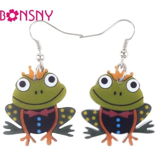 Bonsny Drop Frog Earrings Long Big Acrylic Dangle Earrings Fashion Brand Jewelry For Women 2015 News Style Accessories