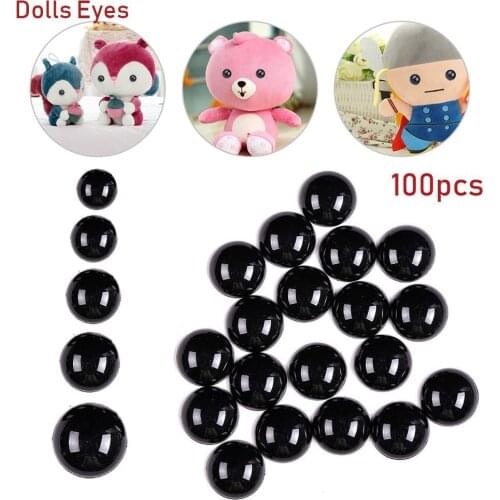 100 Pcs Black Plastic Safety Eyes For Bears Needle Felting Animals Puppet Crafts making Kids DIY Plush toy Dolls Accessories