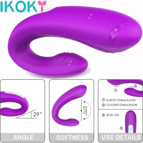 IKOKY Bendable Clitoris Vagina Stimulator Vibrator Couple Share G-spot Vibrator Sex Toys for Women Wireless Remote Control