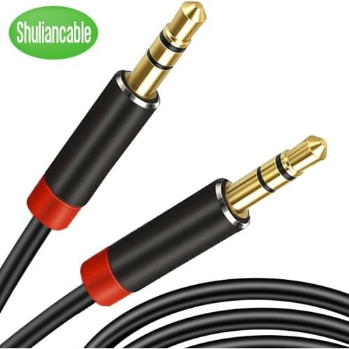 Shuliancable AUX Cable Jack 3.5mm audio cable 3.5 mm Jack Speaker Cable for Samsung S10 Car Headphone Speaker Wire Line Aux Cord