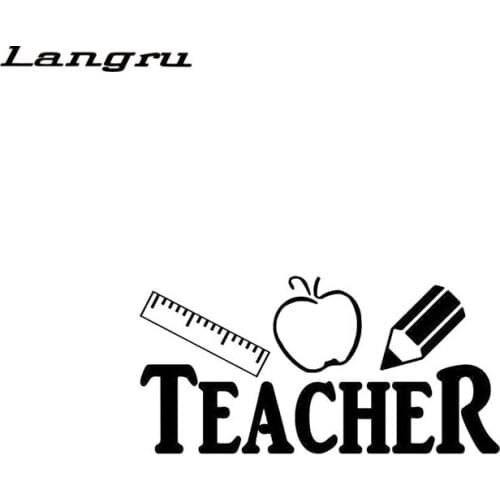 Langru Teacher Ruler Apple Pencil Originality Vinyl Decal Car-styling Car Sticker Decorative Jdm