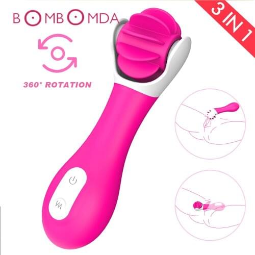 Powerful Rotating Clitoris Stimulation G Spot Vibrator For Femlae USB Rechargeable Dual Motors Massager Adult Sex Toy for Women