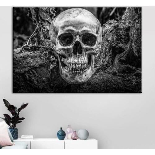 Wall Artwork Pictures Home Decoration Canvas Modular Skull Painting HD Printed Modern Abstract Poster Framework For Living Room