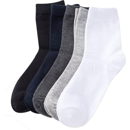 5 Pairs Mens Socks Brand New Mens Socks Cotton Business Dress Summer Solid Color Black White Short Sokken Winter Sox Male Meias