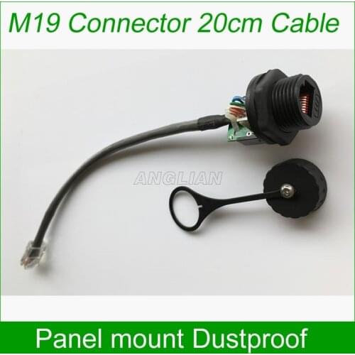 M19 panel mount with Ethernet cable 200mm With matching cap waterproof Telecom Communication Monitoring system AP box 10 units