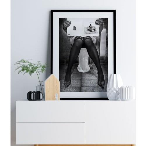 Self-adhesive Wall Sticker Catching Up On Reading Poster Nordic photography Wall Art Pictures For Living Room Decorative