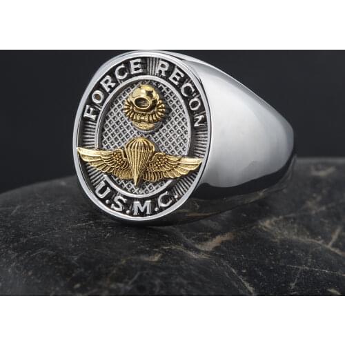 US Marine Corps Force Recon USMC Military Jewelry Sterling Silver Ring