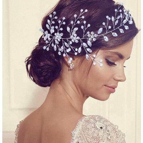 ZMHP65 Rhinestone Headband Wedding Hair Accessories for Wedding Hair Jewelry Bridal Headpieces Women Tiara
